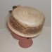 Vtg Livingston Bros Beige Straw Woman's Dress Hat With Netting Flower Veil    eb-53980071